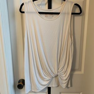 Jackson Rowe off white tank with knot front detail. Size medium